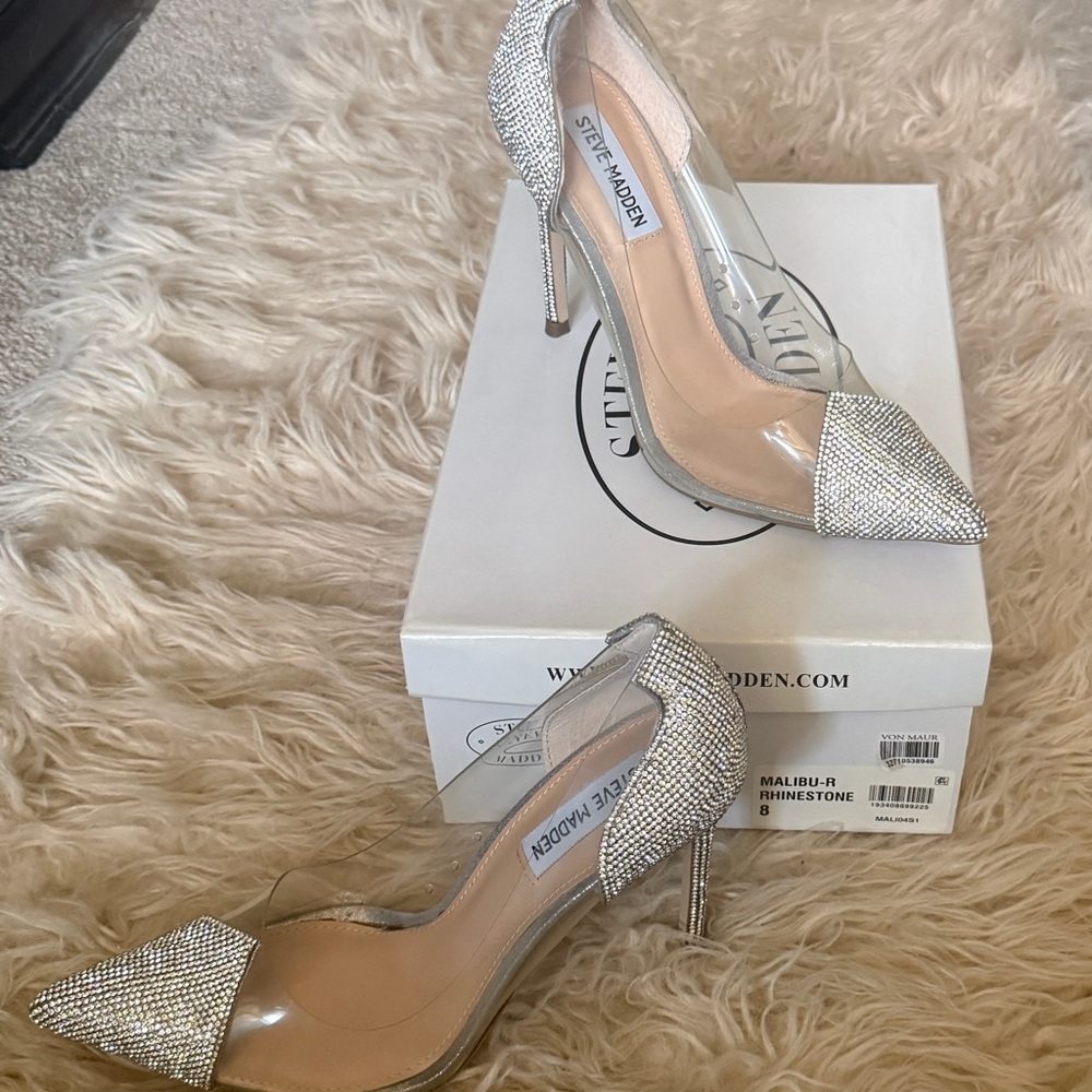 Steve Madden Glittering Silver Heels